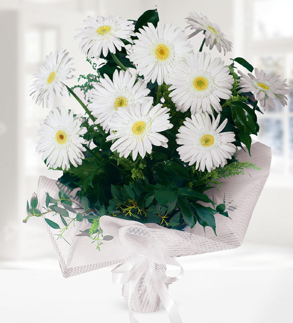 Beyaz Gerbera Buketi